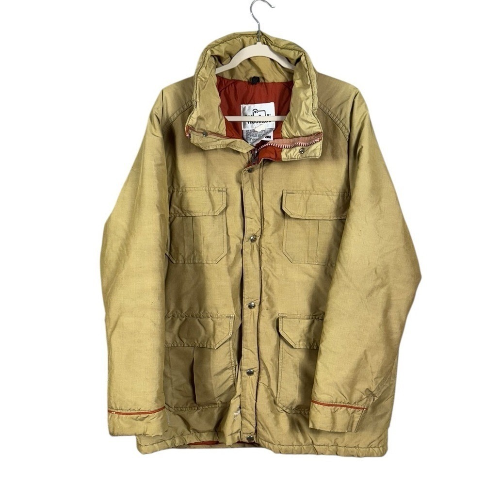 Vintage 70s Woolrich Mens Down Chore Coat Size XL Barn Utility Farm Outdoors